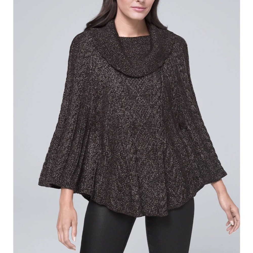 WHBM CABLE KNIT PONCHO